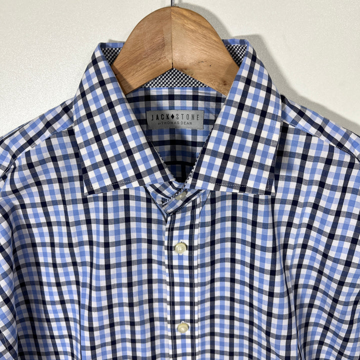 JACK STONE BY THOMAS DEAN CHECKERED SEMI FORMAL SHIRT