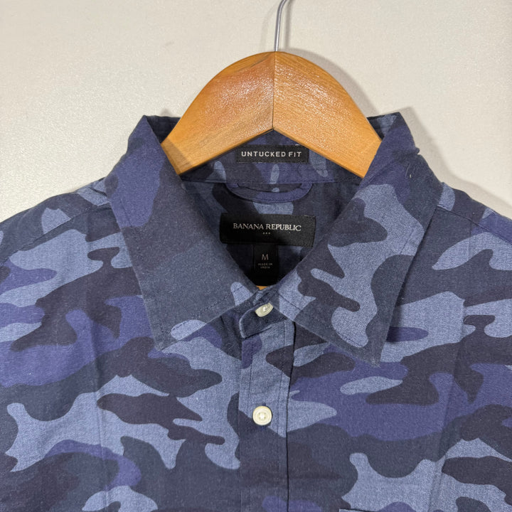 BANANA REPUBLIC UNTUCKED FIT CAMOUFLAGE COTTON SHIRT
