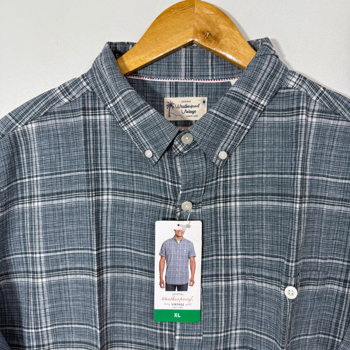 WEATHERPROOF VINTAGE WASHABLE LINEN HALF SLEEVES SHIRT BRAND NEW
