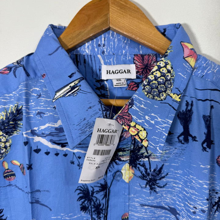 HAGGAR HALF SLEEVES COTTON SHIRT BRAND NEW WITH STRETCH