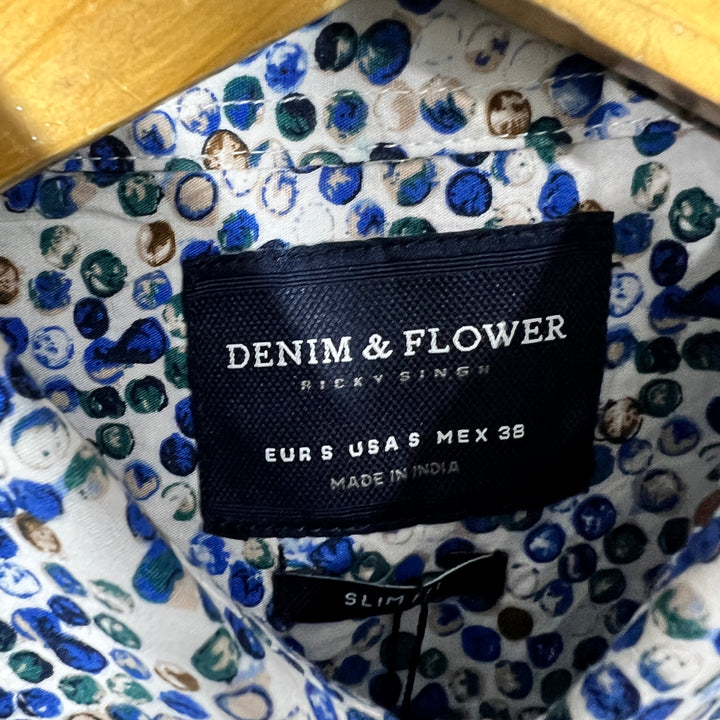 DENIM & FLOWER SLIM FIT BUTTON DOWN HALF SLEEVES SHIRT