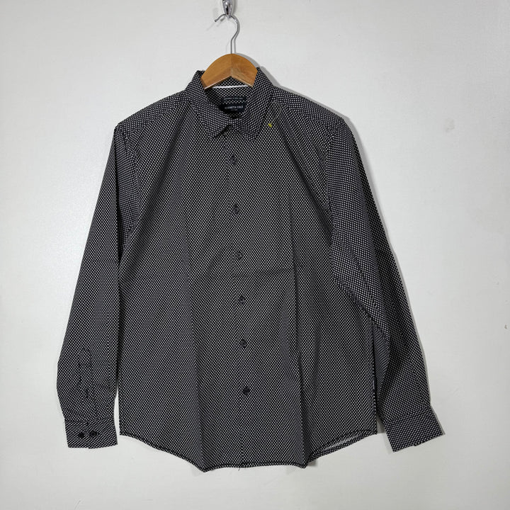 KENNETH COLE SLIM FIT PRINTED CASUAL COTTON SHIRT