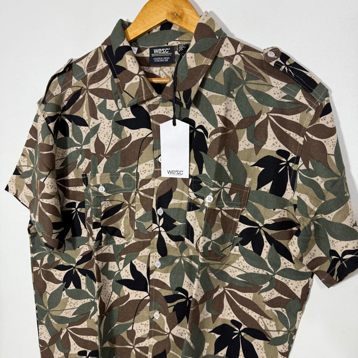 WESC PRINTED HALF SLEEVES LINEN SHIRT BRAND NEW