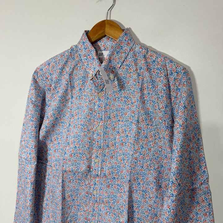 GAP SLIM FIT PRINTED BUTTON DOWN CASUAL COTTON SHIRT BRAND NEW