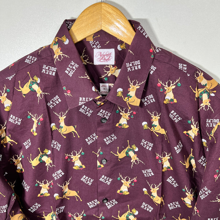 NORTH POLE PRINTED CASUAL COTTON SHIRT