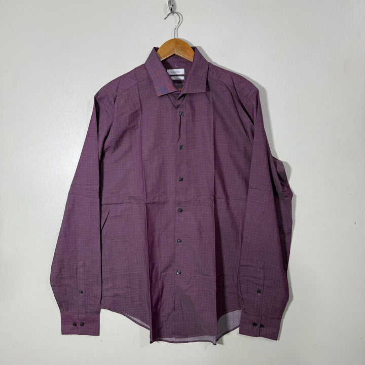 CALVIN KLEIN SLIM FIT WRINKLE FREE COTTON SHIRT WITH STRETCH