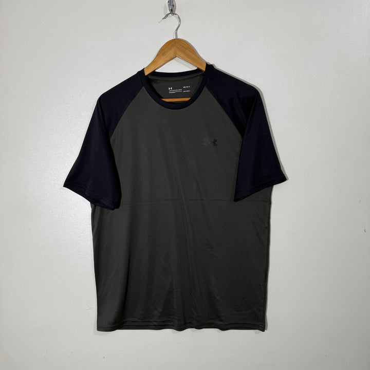 UNDER ARMOUR HEATGEAR SPORT TSHIRT GREEN BLACK COLOUR