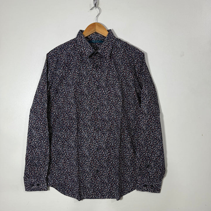 PERRY ELLIS PRINTED CASUAL COTTON SHIRT