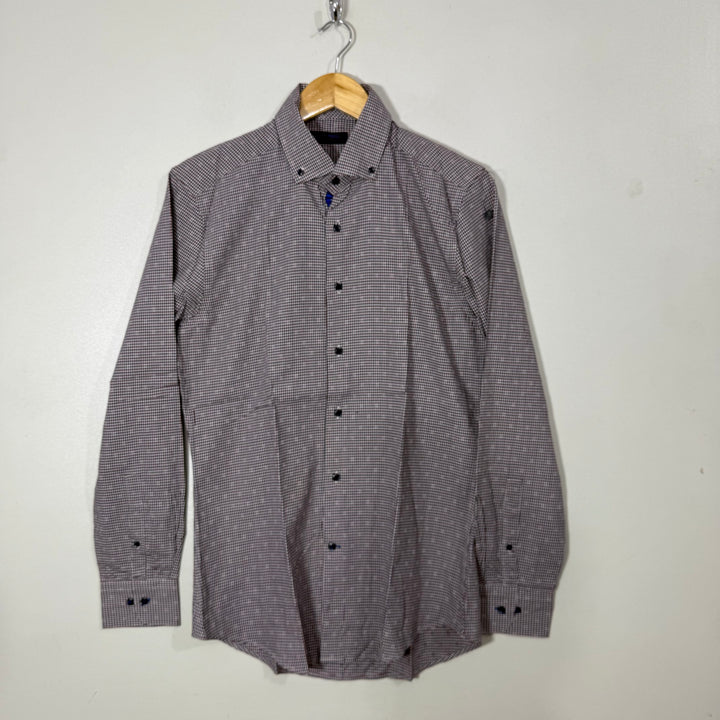 ANDREW FEZZA SLIM FIT BUTTON DOWN CHECKERED SHIRT