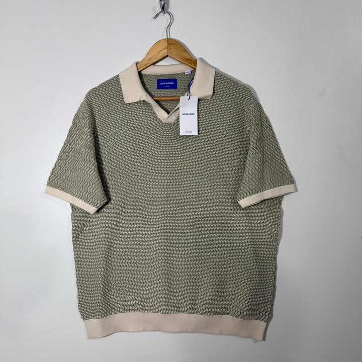 JACK & JONES POLO COLLAR HALF SLEEVES KNITED COTTON SWEATER BRAND NEW