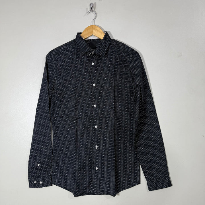 H&M SLIM FIT PRINTED COTTON SHIRT