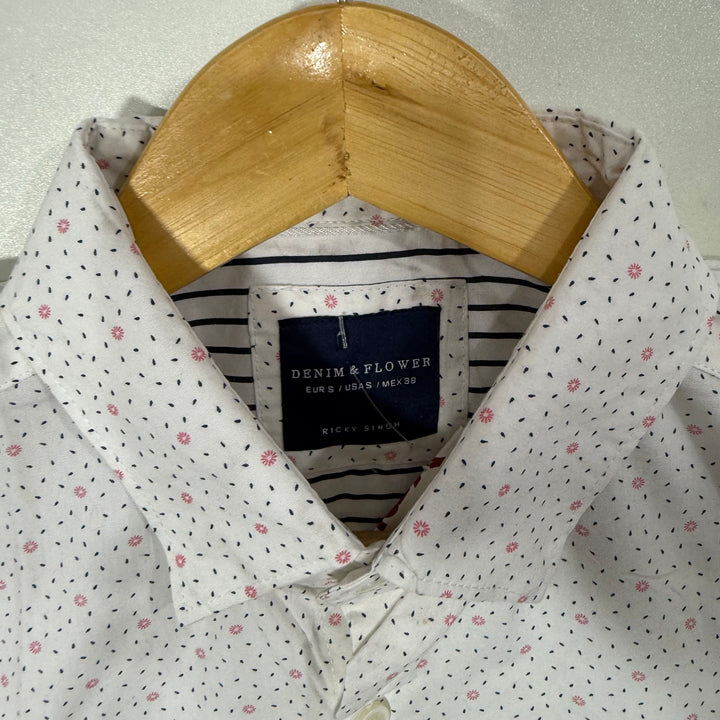 DENIM & FLOWER HALF SLEEVES COTTON SHIRT BRAND NEW