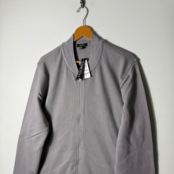 ALFANI KNIT COTTON BOMBER JACKET BRAND NEW GREY COLOUR