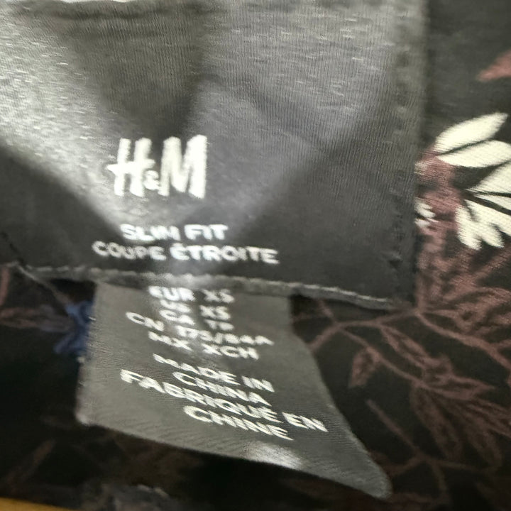 H&M PRINTED CASUAL COTTON SHIRT WITH STRETCH