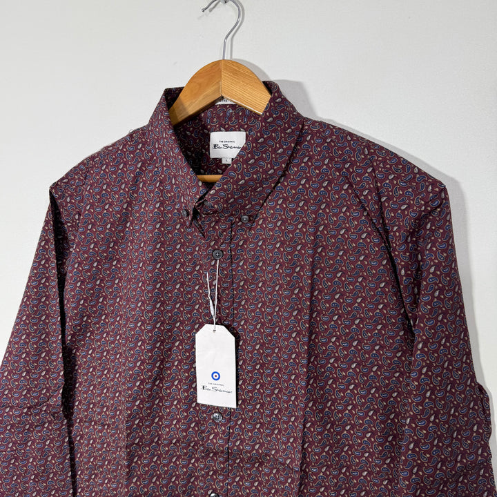 BEN SHERMAN BUTTON DOWN PRINTED CASUAL COTTON SHIRT BRAND NEW