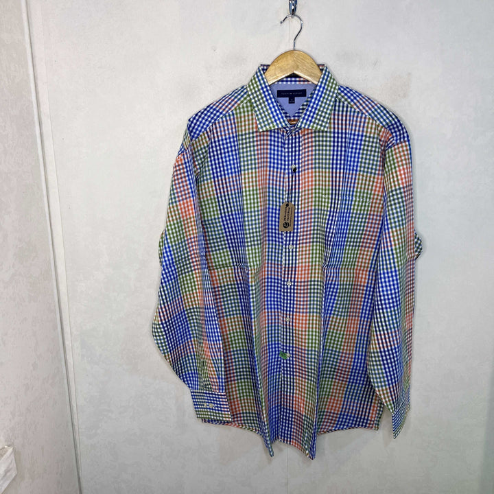 TOMMY HILFIGER REGULAR FIT CHECKERED COTTON CASUAL SHIRT - JS BROTHERS 