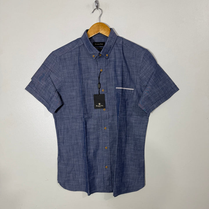 MASSIMO DUTTI  BUTTON DOWN COTTON FINEST HALF SLEEVES SHIRT BRAND NEW