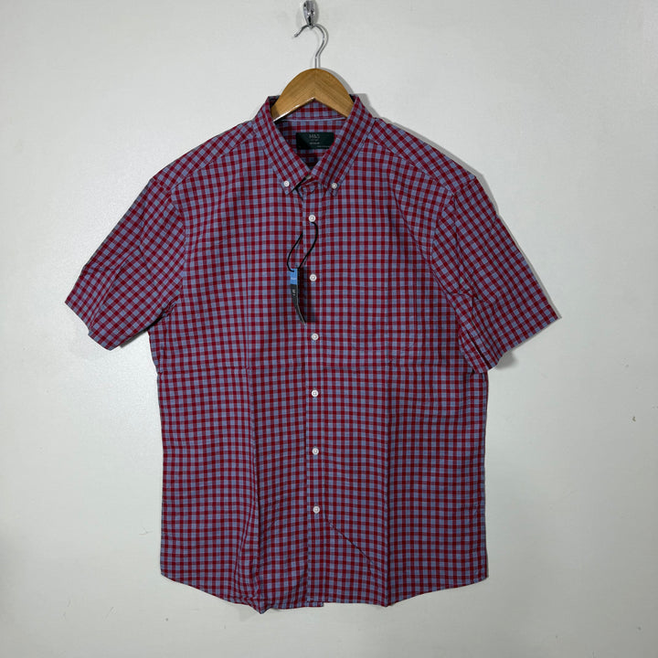 MARKS & SPENCER BUTTON DOWN HALF SLEEVES COTTON SHIRT BRAND NEW