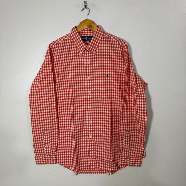 RALPH LAUREN POLO BUTTON DOWN COTTON CHECKERED SHIRT