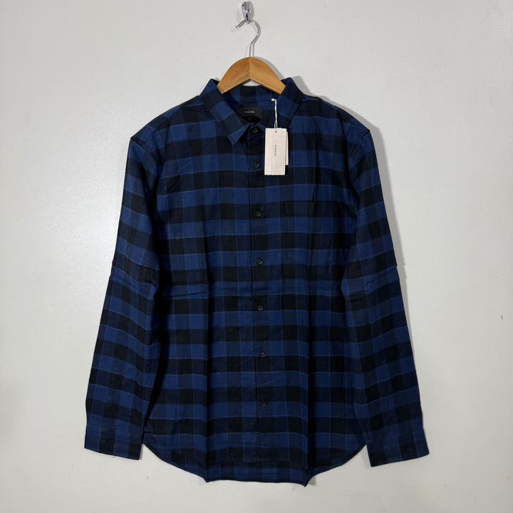 VINCE CLASSIC FIT FLANNEL COTTON CHECKERED SHIRT BRAND NEW