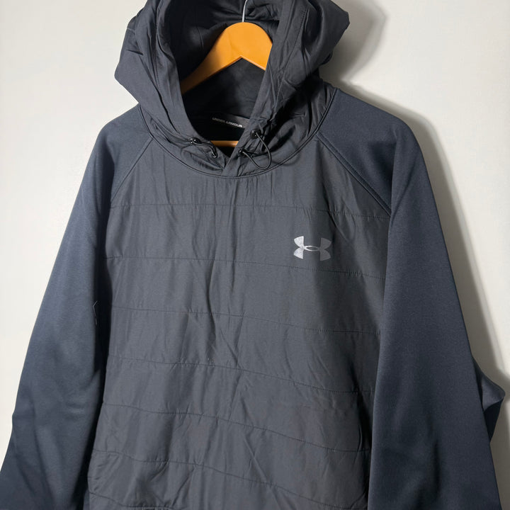 UNDER ARMOUR FRONT PUFFER BACK SPORT HOODIE INNER FLEECE BLACK COLOUR