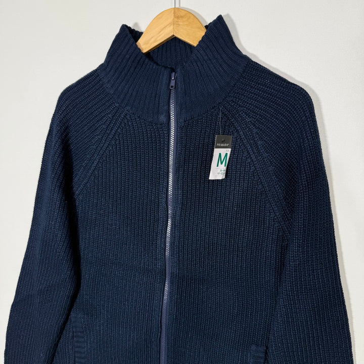 PRIMARK FULL ZIP KNITED ACRYLIC SWEATER BRAND NEW BLUE COLOUR
