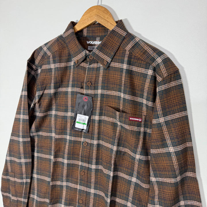 WOLVERINE BUTTON DOWN FLANNEL CHECKERED SHIRT BRAND NEW