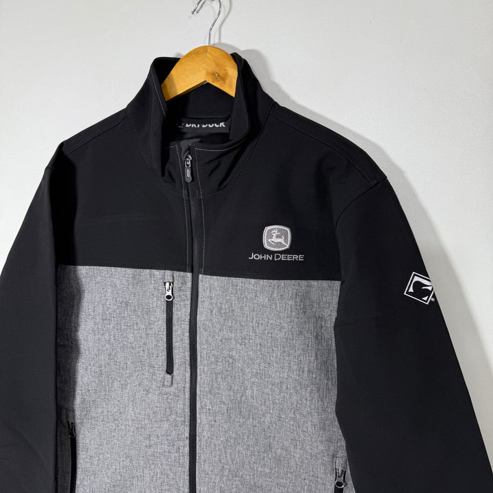 JOHN DEERE SOFT SHELL WINDBREAKER JACKET INNER FLEECE GREY COLOUR