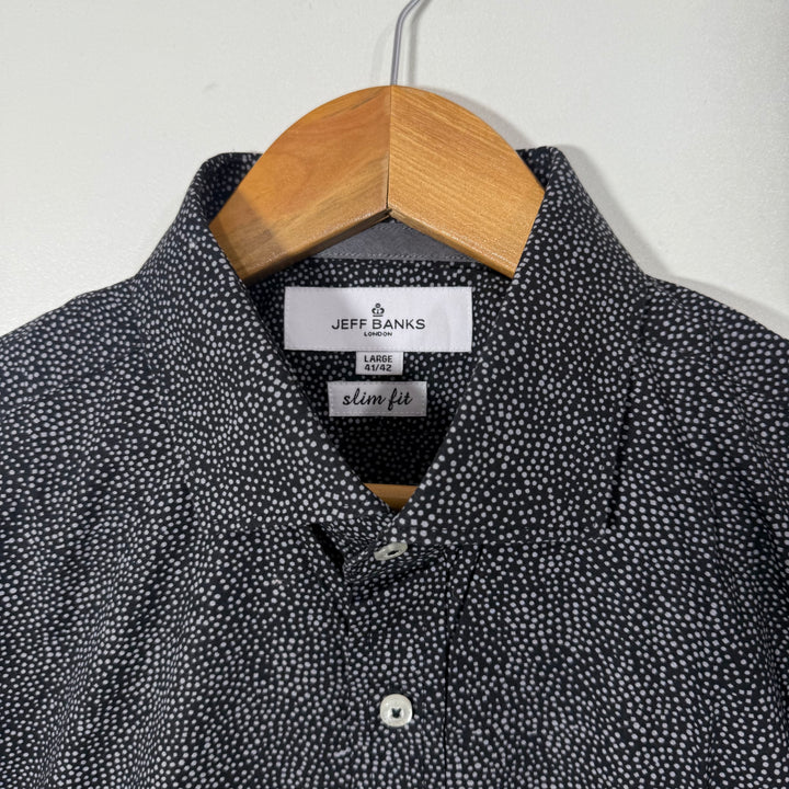 JEFF BANKS LONDON SLIM FIT PRINTED COTTON SHIRT