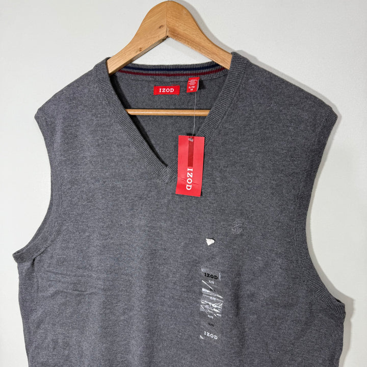 IZOD SLEEVES LESS COTTON SWEATER BRAND NEW GREY COLOUR