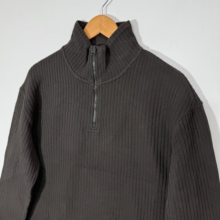 ZARA HALF ZIP KNITWEAR COTTON SWEATER BRAND NEW DARK GREEN COLOUR