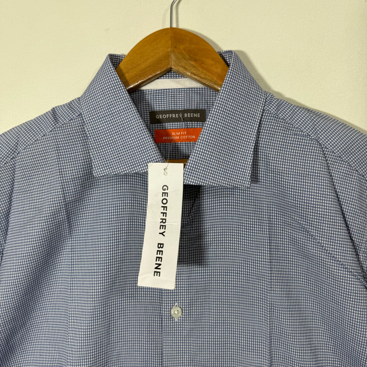 GEOFFREY BEENE SLIM FIT CHECKERED FORMAL SHIRT BRAND NEW
