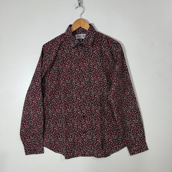 EXPRESS FITTED PRINTED CASUAL COTTON SHIRT