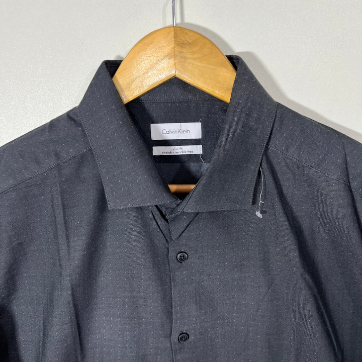 CALVIN KLEIN SLIM FIT WRINKLES FREE SEMI FORMAL SHIRT WITH STRETCH
