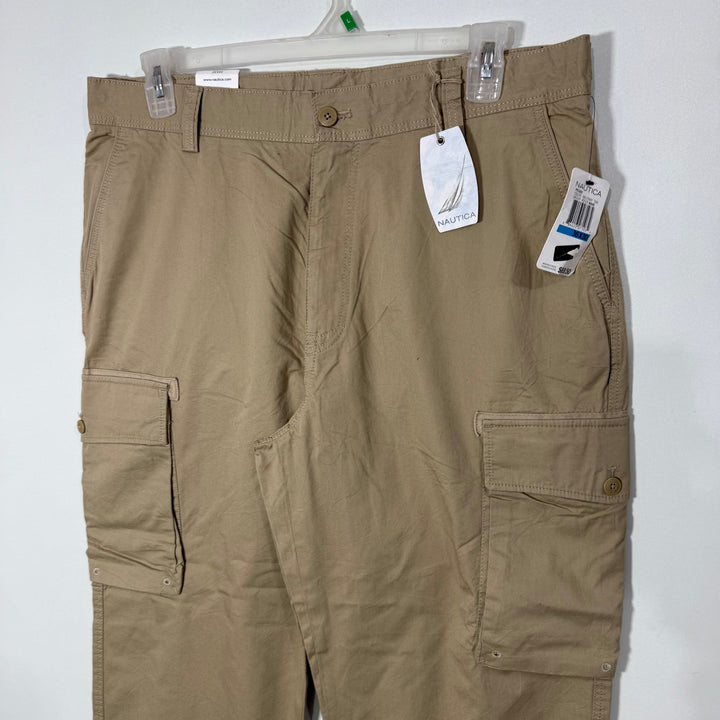 NAUTICA FLAT FRONT STRAIGHT FIT CARGO  COTTON BRAND NEW WITHOUT POCKETS