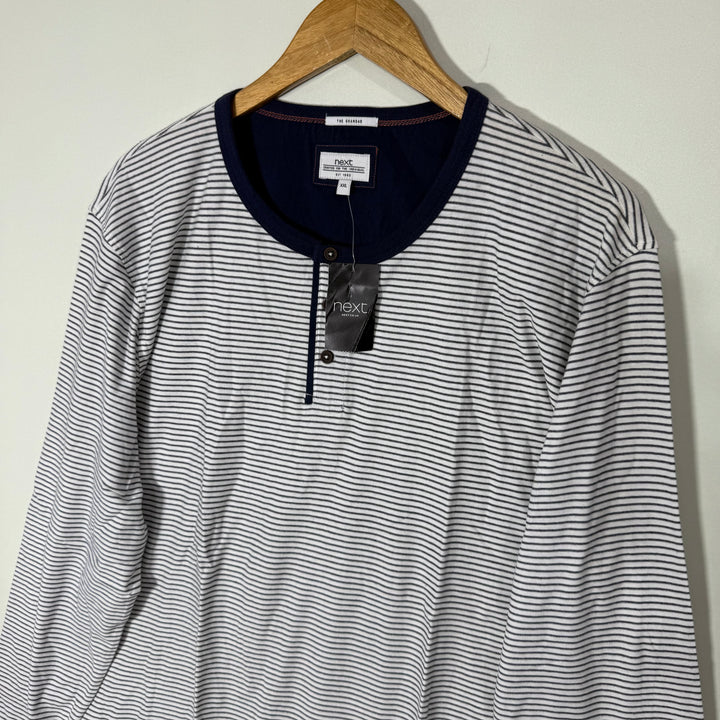 NEXT HENLEY COLLAR LONG SLEEVES COTTON TSHIRT BRAND NEW