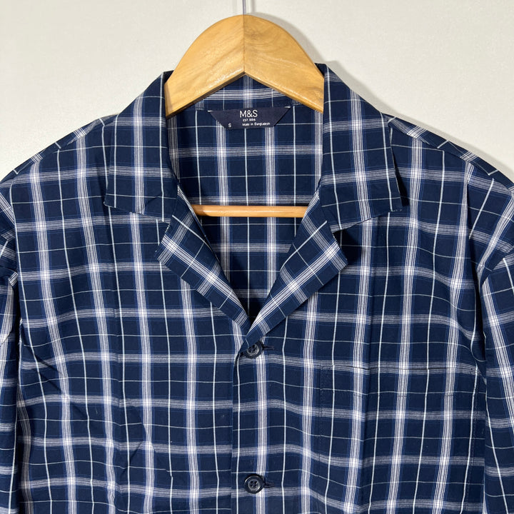 MARKS & SPENCER CHECKERED COTTON NIGHT SUIT