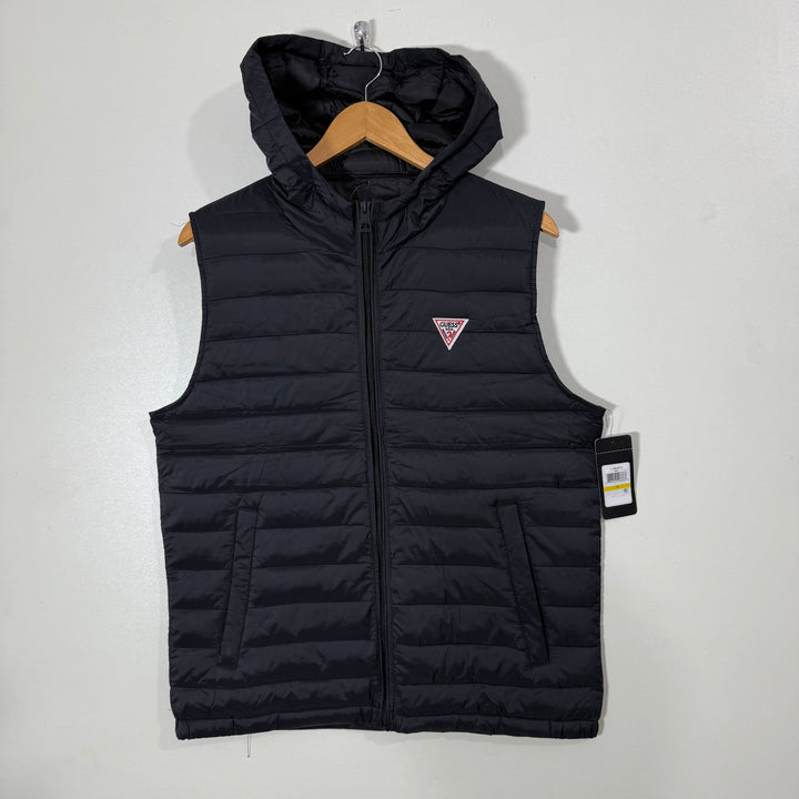 GUESS SLEEVES LESS PUFFER JACKET BRAND NEW BLACK COLOUR