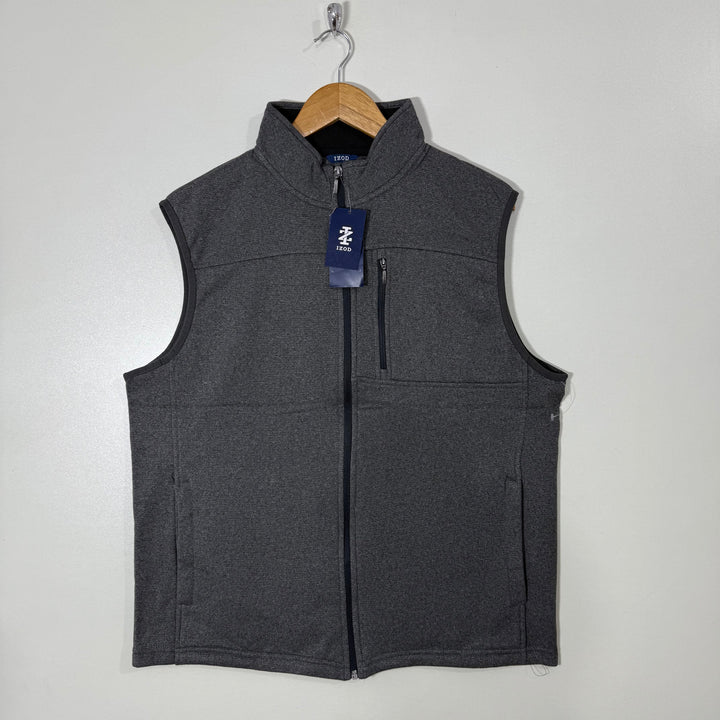 IZOD EASY CARE SOFT TOUCH NATURAL STRETCH SLEEVES LESS JACKET INNER FLEECE