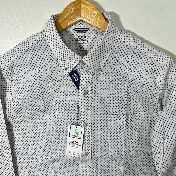 IZOD SALTWATER BUTTON DOWN CASUAL COTTON SHIRT BRAND NEW