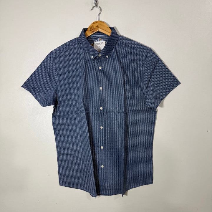 SPRINGFEILD BUTTON DOWN HALF SLEEVES COTTON SHIRT WITH STRETCH