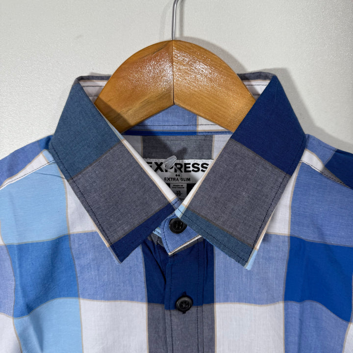EXPRESS EXTRA SLIM FIT COTTON CHECKERED SHIRT BRAND NEW
