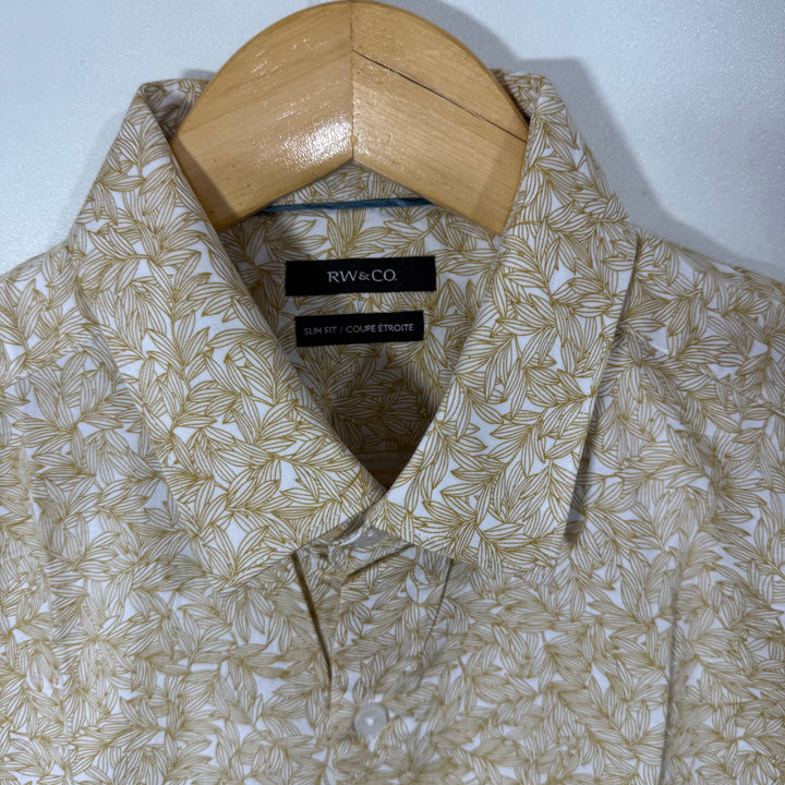 RW & CO SLIM FIT PRINTED COTTON SHIRT