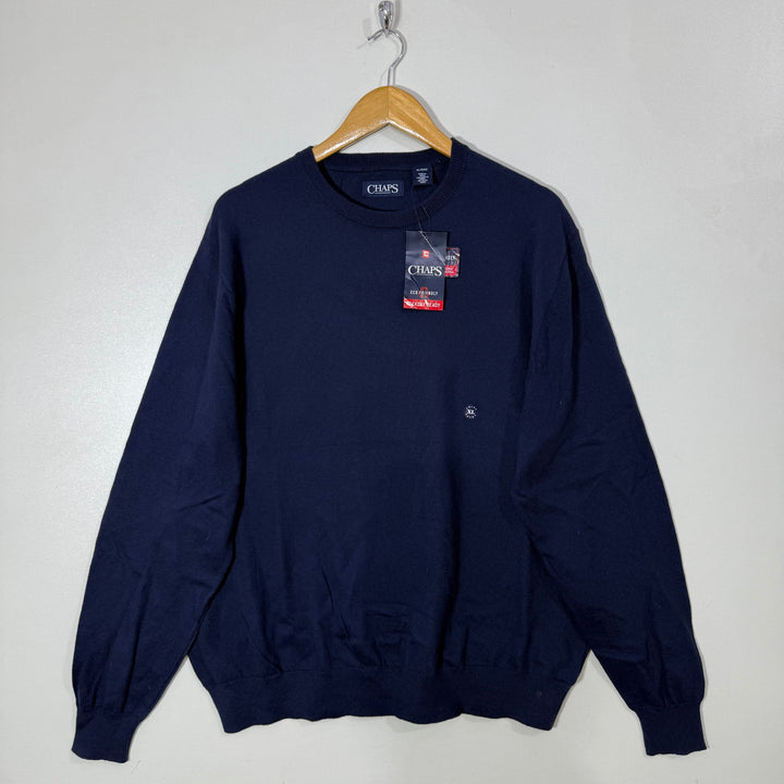 CHAPS COTTON SWEATER BRAND NEW BLUE COLOUR