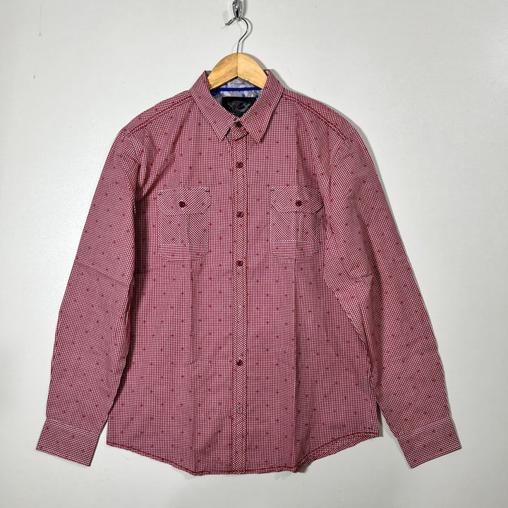 DRILL DOUBLE POCKETS CASUAL COTTON SHIRT