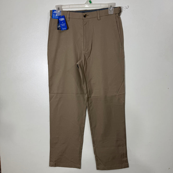 HAGGAR CLASSIC FIT HIDDEN COMFORT WAISTBAND COOL & DRY MACHINE WASHABLE WRINKLE FREE DRESS PANT BRAND NEW WITH STRETCH