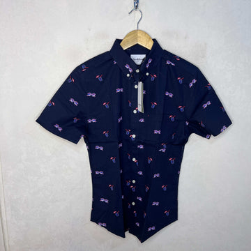 GOOD FELLOW &CO HALF SLEEVES BUTTON DOWN PRINTED COTTON SHIRT BRAND NEW WITH STRETCH - JS BROTHERS 