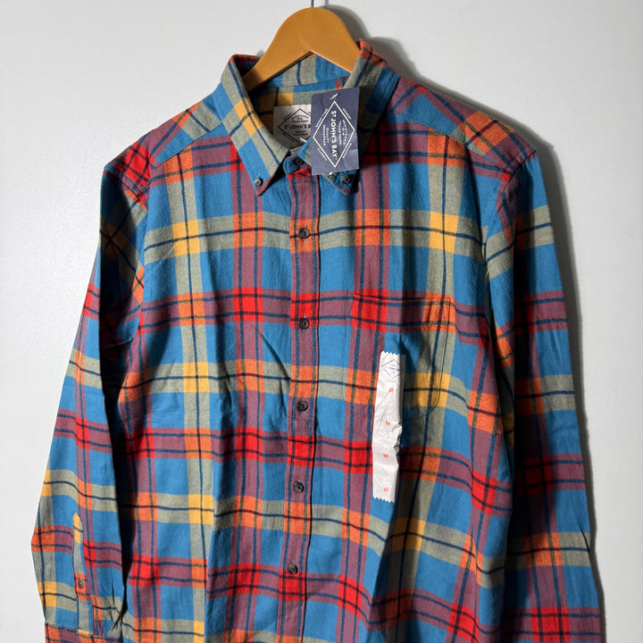 ST JHONS BAY BUTTON DOWN SUPER SOFT FLANNEL COTTON CHECKERED SHIRT BRAND NEW
