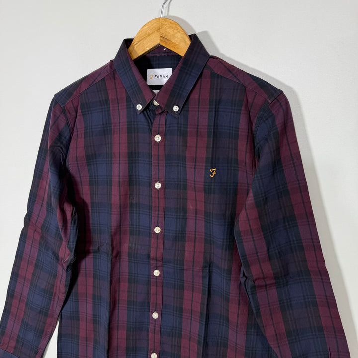 FARAH SLIM FIT BUTTON DOWN CASUAL COTTON SHIRT