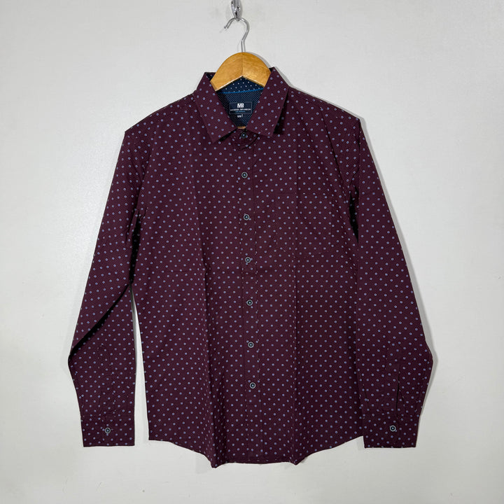 MICHAEL BRANDON PRINTED CASUAL COTTON SHIRT